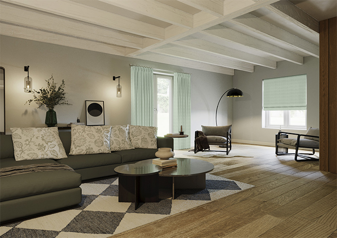 Shima Faux Silk, Moonstone - Roman Blind - Image 6